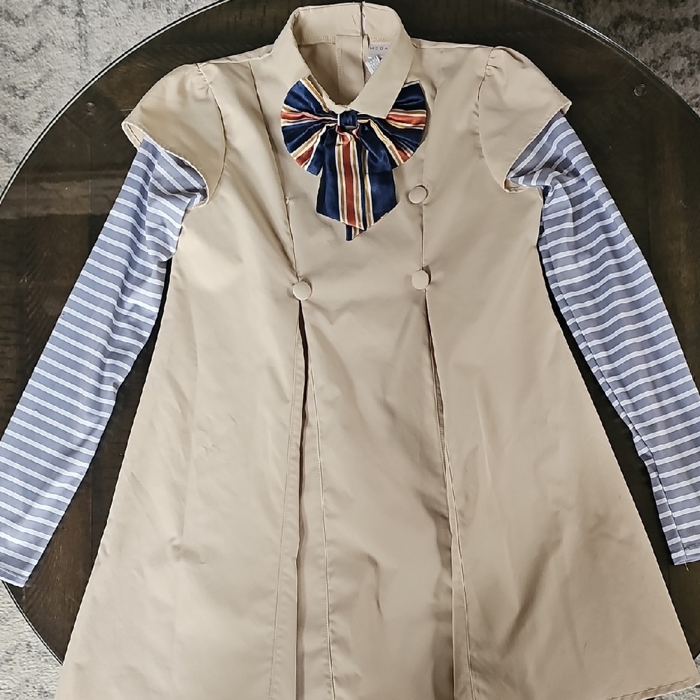 Meghan LA Tan Kids Cape with Striped Sleeves